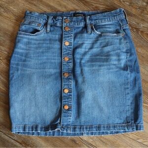 J.Crew Jeans Denim Skirt Button Front Minimalist Summer Day Medium Wash Size 30